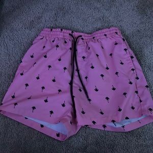 palm tree pink and black swimsuit (s)
